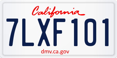 CA license plate 7LXF101