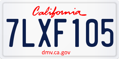 CA license plate 7LXF105