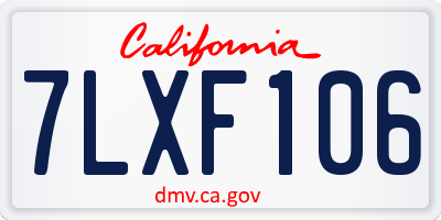 CA license plate 7LXF106