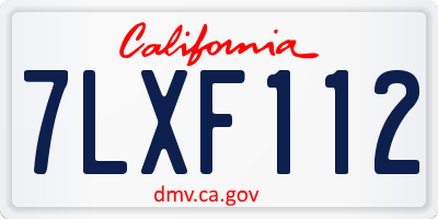 CA license plate 7LXF112