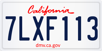 CA license plate 7LXF113