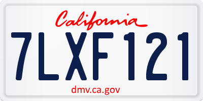 CA license plate 7LXF121