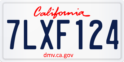 CA license plate 7LXF124