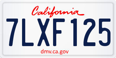 CA license plate 7LXF125