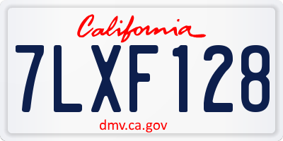 CA license plate 7LXF128