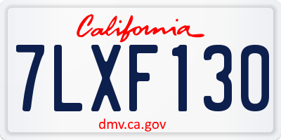 CA license plate 7LXF130