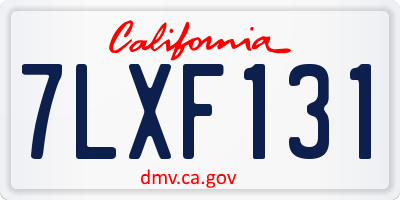 CA license plate 7LXF131