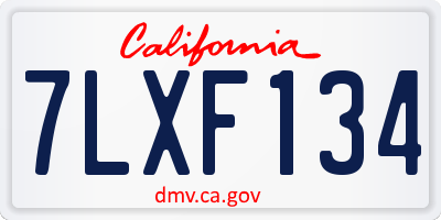 CA license plate 7LXF134