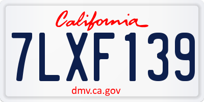 CA license plate 7LXF139