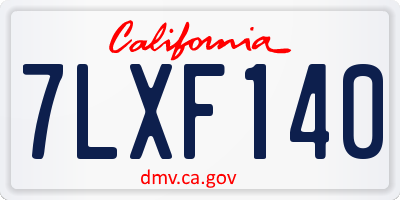 CA license plate 7LXF140