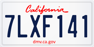 CA license plate 7LXF141
