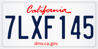 CA license plate 7LXF145
