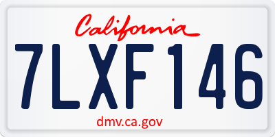 CA license plate 7LXF146