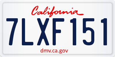 CA license plate 7LXF151
