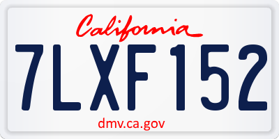 CA license plate 7LXF152