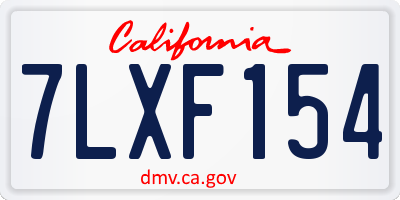 CA license plate 7LXF154