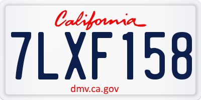 CA license plate 7LXF158