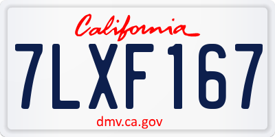 CA license plate 7LXF167