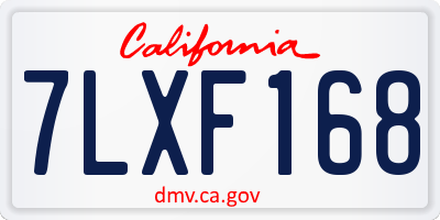 CA license plate 7LXF168