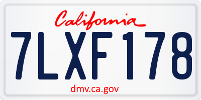 CA license plate 7LXF178