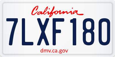 CA license plate 7LXF180