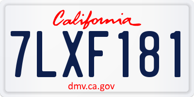 CA license plate 7LXF181