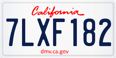 CA license plate 7LXF182