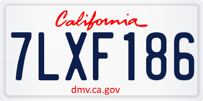 CA license plate 7LXF186
