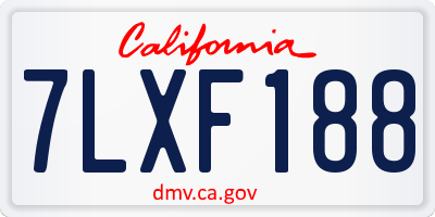 CA license plate 7LXF188