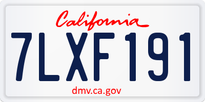 CA license plate 7LXF191