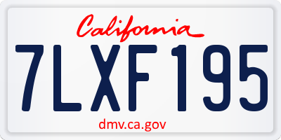 CA license plate 7LXF195