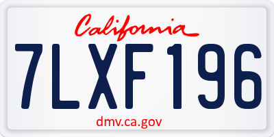 CA license plate 7LXF196