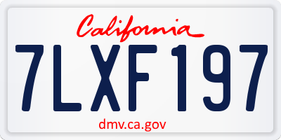 CA license plate 7LXF197