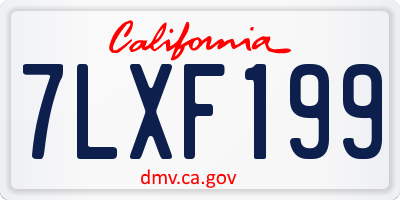 CA license plate 7LXF199