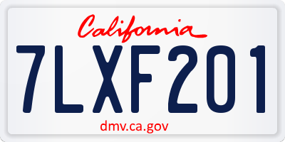 CA license plate 7LXF201