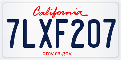CA license plate 7LXF207