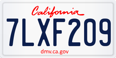 CA license plate 7LXF209