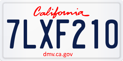 CA license plate 7LXF210