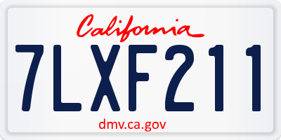 CA license plate 7LXF211