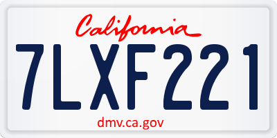 CA license plate 7LXF221