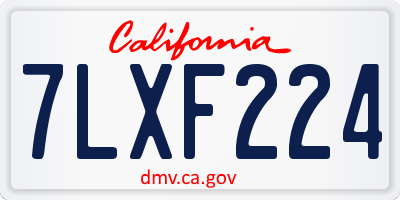 CA license plate 7LXF224