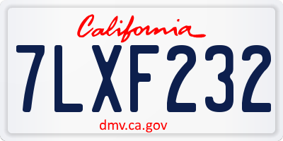 CA license plate 7LXF232