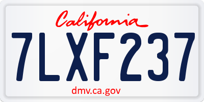 CA license plate 7LXF237