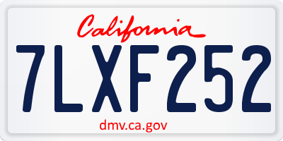 CA license plate 7LXF252