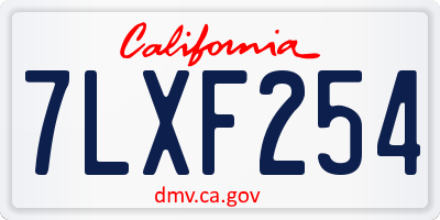 CA license plate 7LXF254