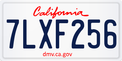 CA license plate 7LXF256