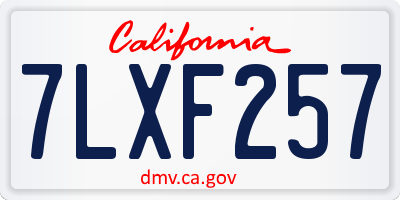 CA license plate 7LXF257