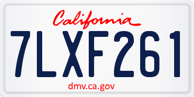 CA license plate 7LXF261