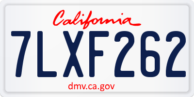 CA license plate 7LXF262