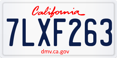 CA license plate 7LXF263